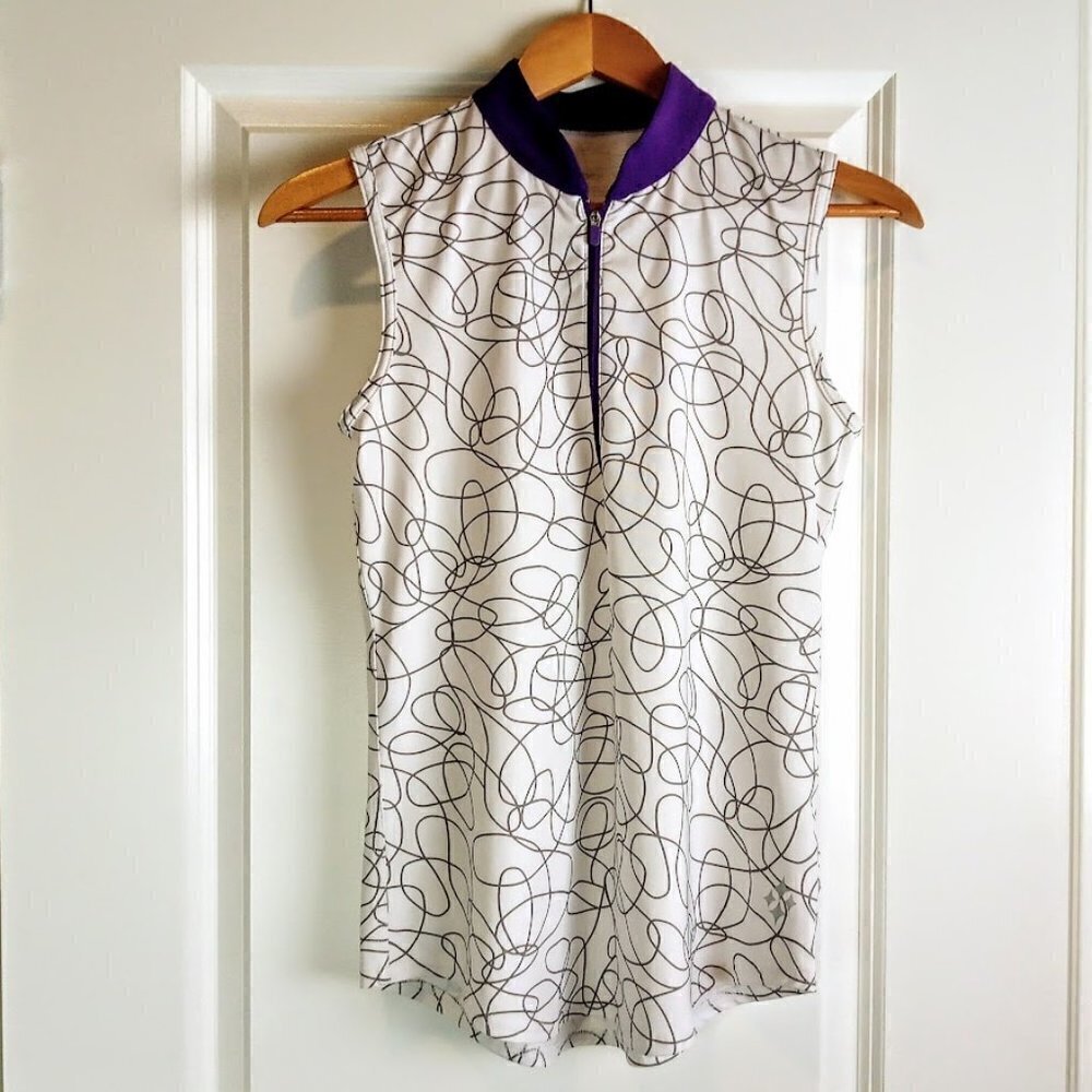 Jofit Purple Grey White Sleeveless Golf Shirt